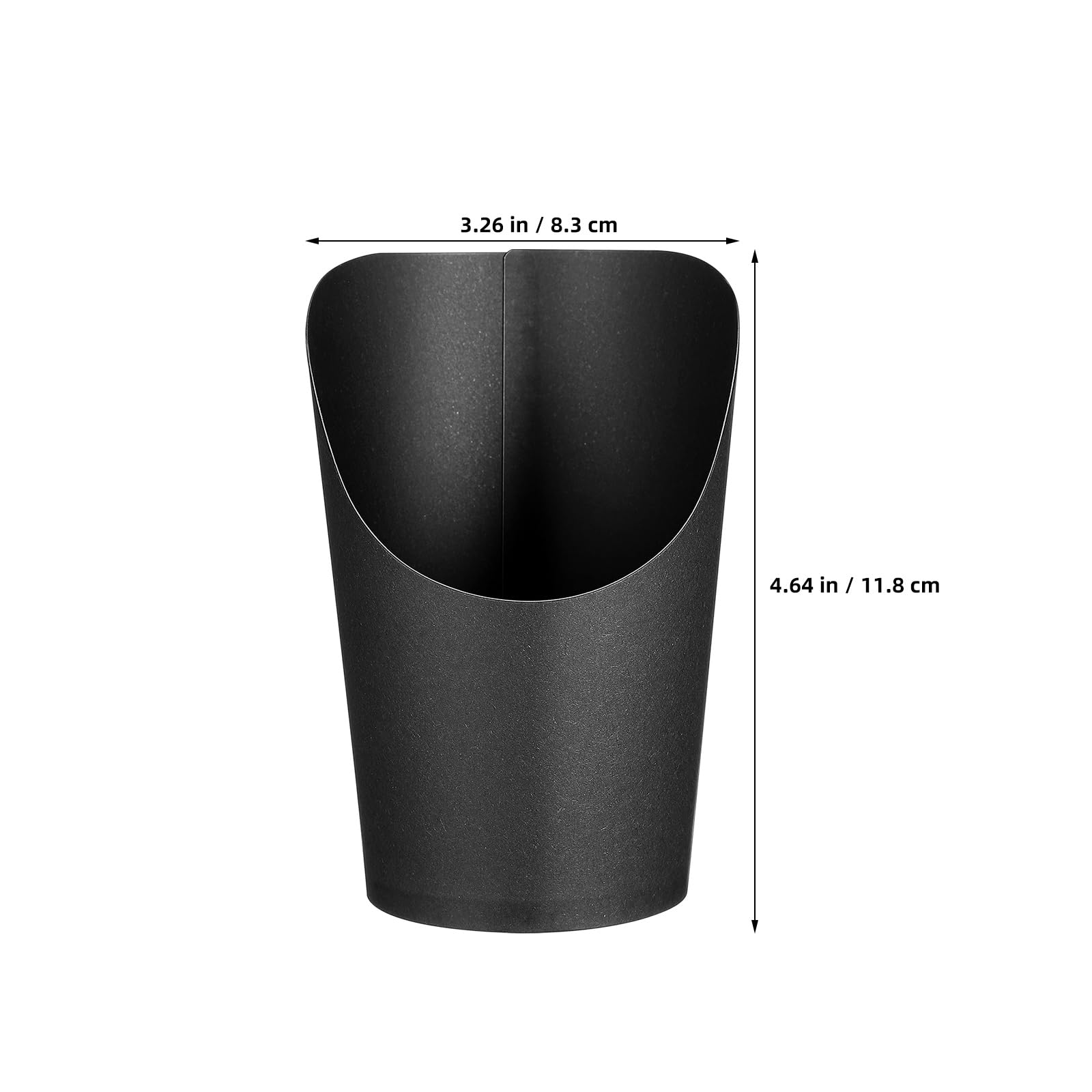 Wiederverwendbar Papier Snackbecher mit Abgeschrägtem Öffnungsdesign 100 Stück Schwarze 14oz als Vorspeisenbecher und Snackbehälter für Food Trucks und Zuhause
