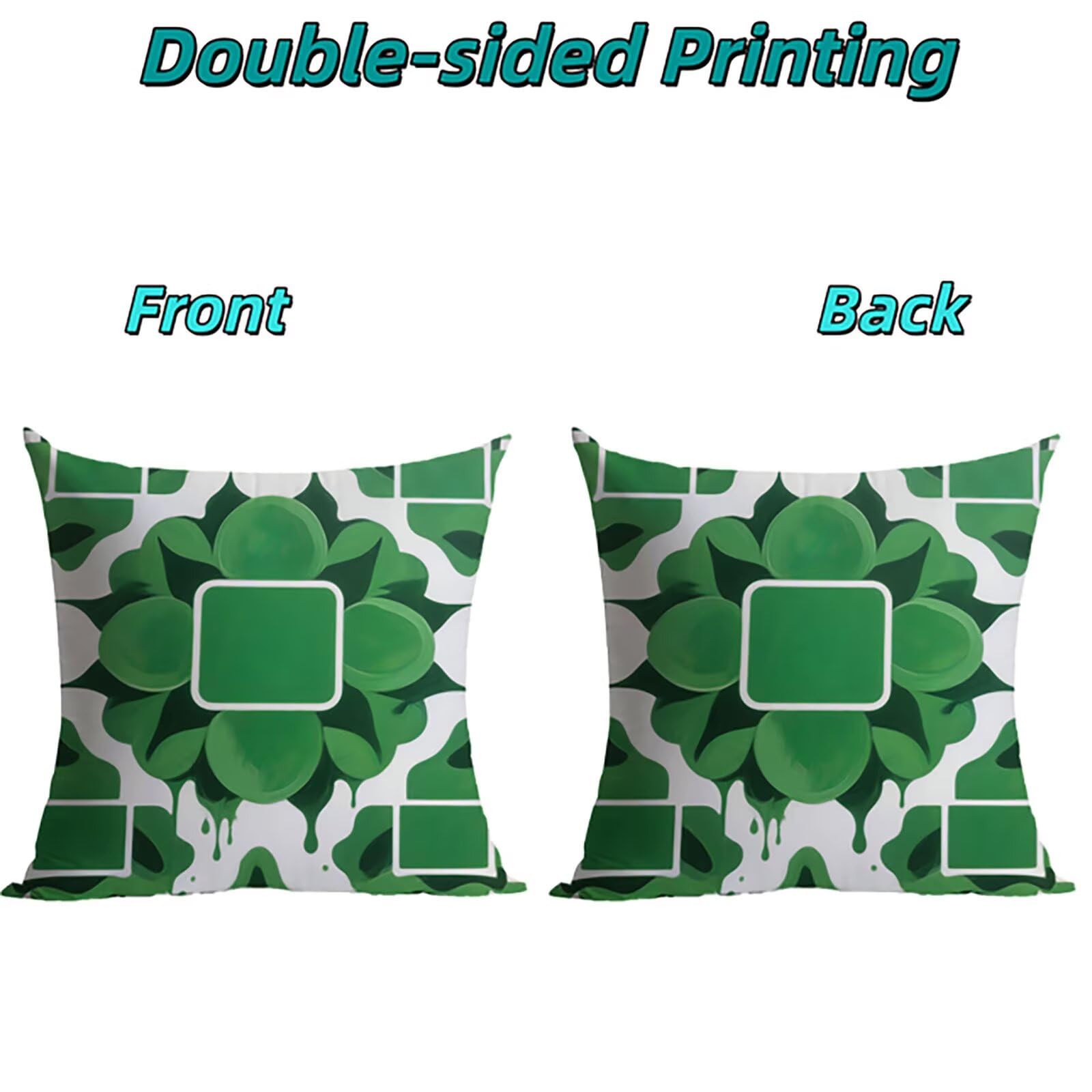 Federe Cuscini Letto 50x50cm Federe Copricuscini Bianco-Verde THDZ-0194 | Outdoor Federe Copricuscini Divano Semplice 4 Pack Morbido Resistente Attraente Decorazioni per Letto Divano Regalo Donna