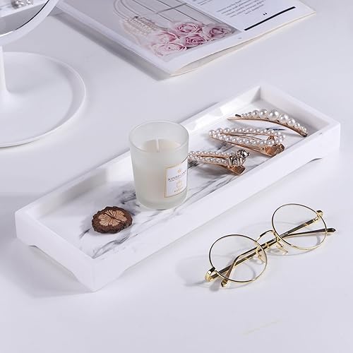 Miniatura 2 de Bandeja de tocador de baño, bandejas rectangulares de 12.5 pulgadas para baño, bandeja para tanque de inodoro, bandeja de baño para mostrador,