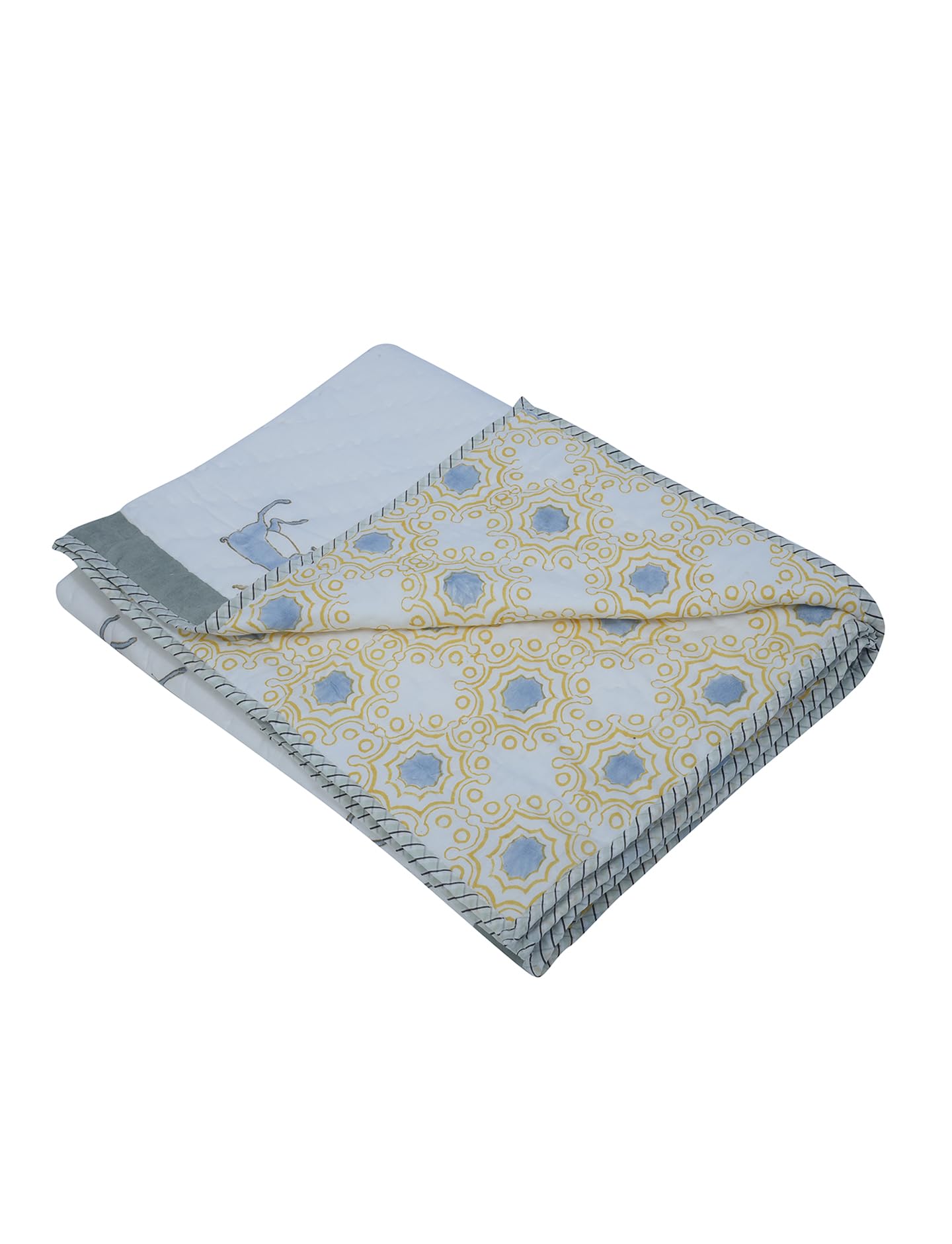Shamrithi 100% Cotton Muslin Reversible Quilt I Kids Single Reversible Comforter I AC Blanket I Quilts I Duvet for All Seasons (Animal Print)-image-20