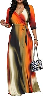 Maxi Dresses for Women Long Dress Casual V-Neck Loose Prom Dresses All Seasons