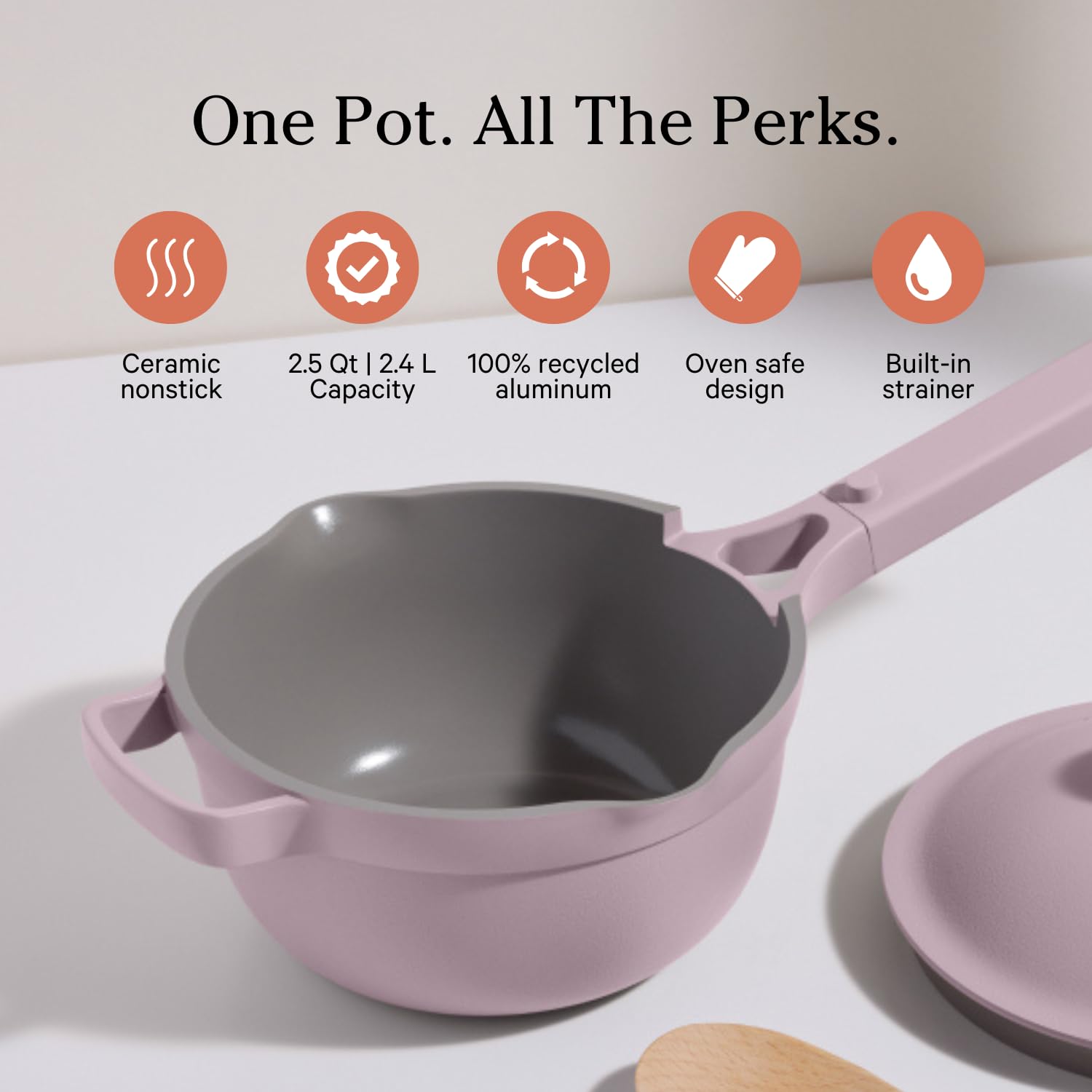 Olla Apta Horno Inducción Our Place Perfect Pot Mini - Olla Cerámica 2.5 Qt Antiadherente Para Cocina Sarten Ceramica Sin Toxicos
