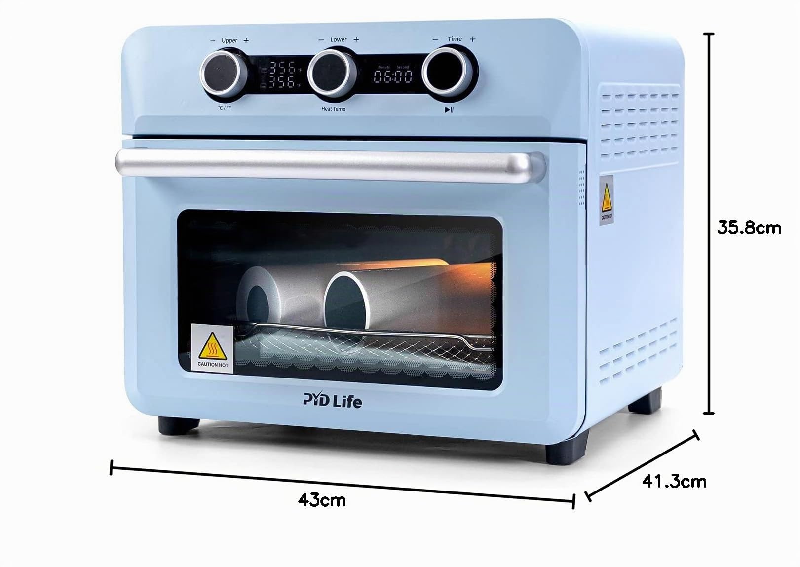 PYD Life Horno de sublimación de 25 l, 220 V, 1600 W, color azul claro, horno de convección para sublimación en blanco, tazas, vasos, tazas, botellas de agua, impresión a granel