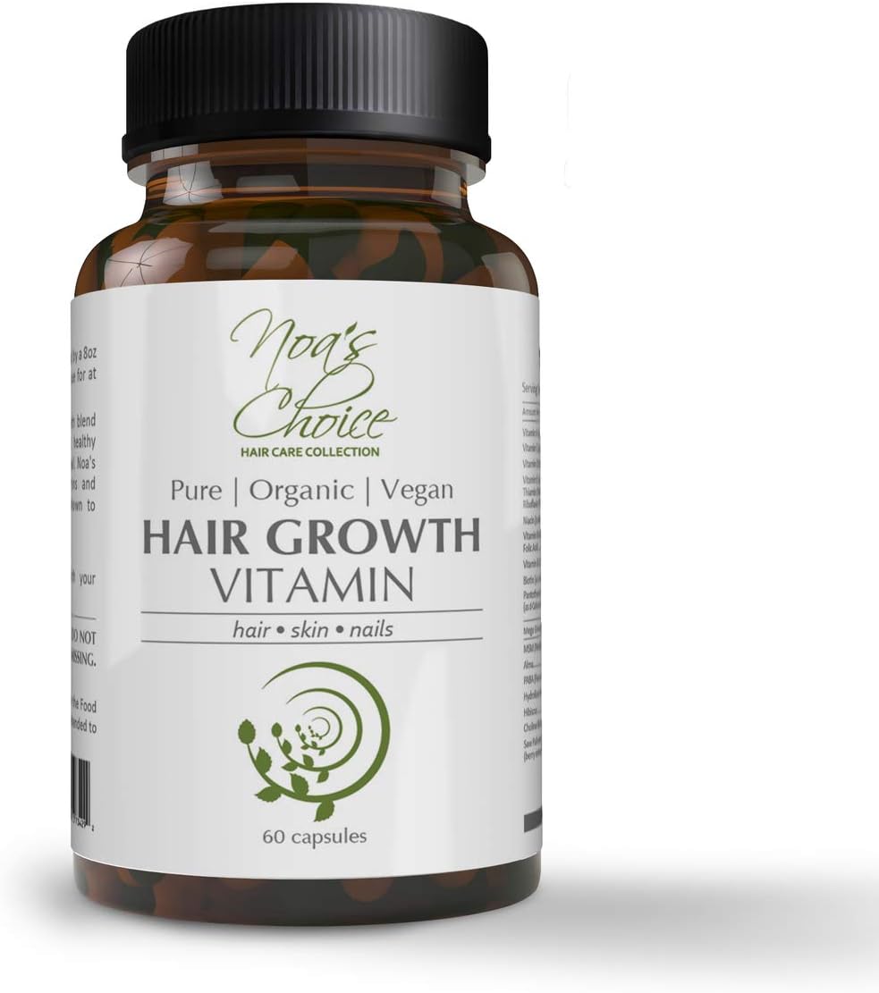 Maximum Slim Noa's Choice Organic Ayurvedic Hairgrowth Vitamin Healthy – Thicker -Stronger & Faster Growing Hair, 60 ct