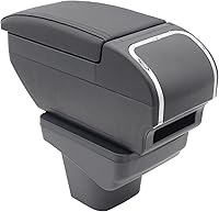 Vista 9 de YJYWZH Reposabrazos de consola de doble capa para Suzuki Vitara 2015-2019, caja de almacenamiento con soporte para tazas, reposabrazos y accesorios