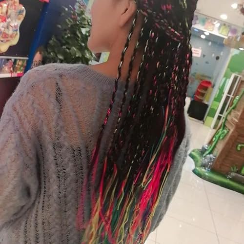Miniatura 2 de Juego de 50 trenzas de pelo surtidas con colores degradados, trenzados, para trenzas de cola de caballo, mujeres y niñas, accesorios de peinado