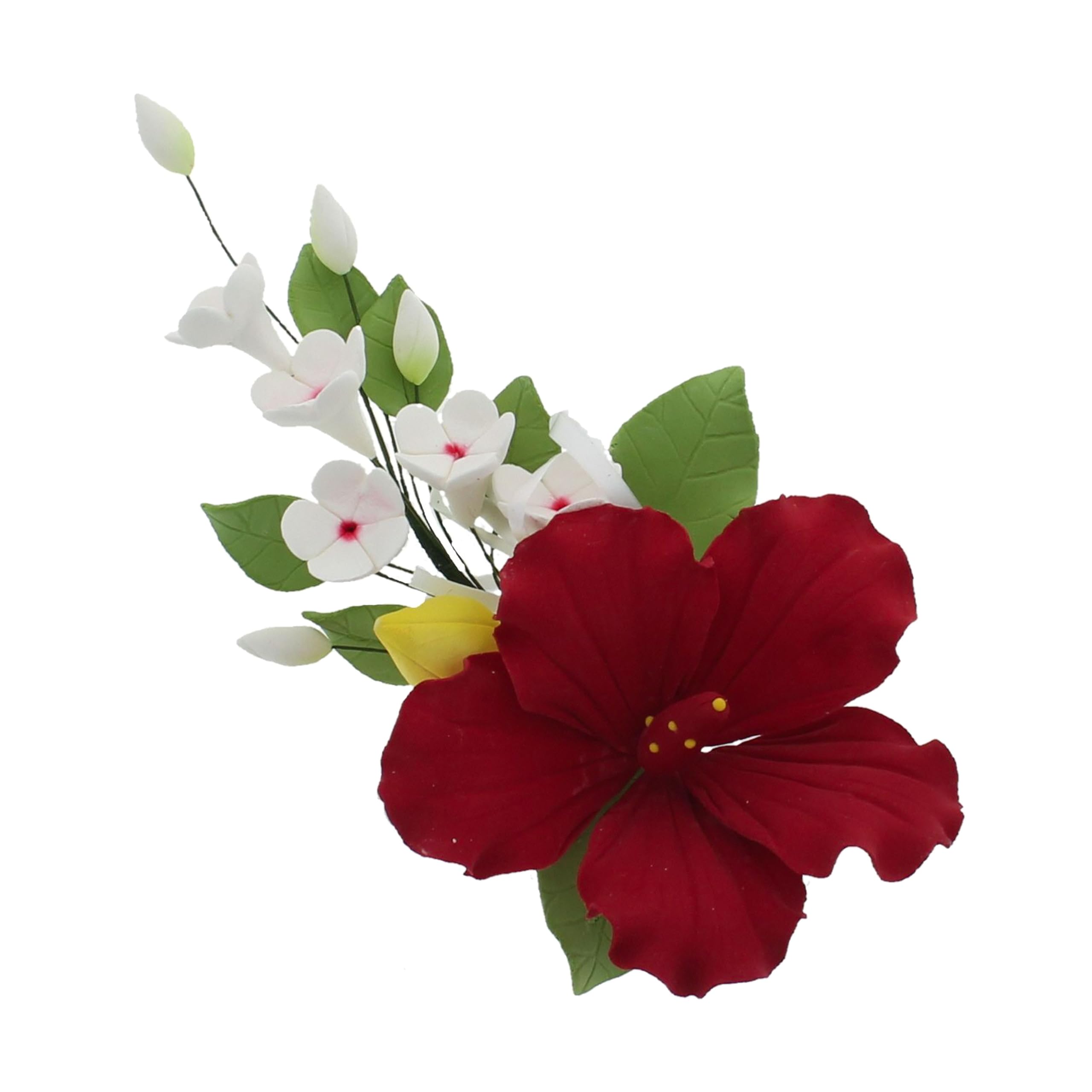 Global Sugar Art Hibiscus Sugar Cake Flowers Spray Cake Topper Red Hawaiian Cake Flower, 1 Count by Chef Alan Tetreault