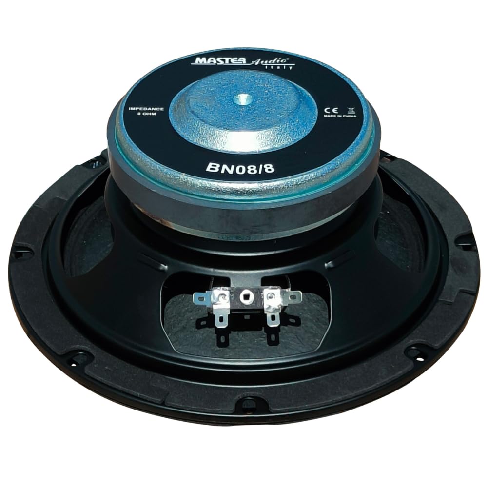 Kit Set para Master Audio BN08/8 1 woofer Profesional 20 cm 200 mm 8" diámetro, 250 Watt rms 500 Watt MAX, impedancia 8 Ohm, sensibilidad 95,5 db, para casa, 1 Pieza