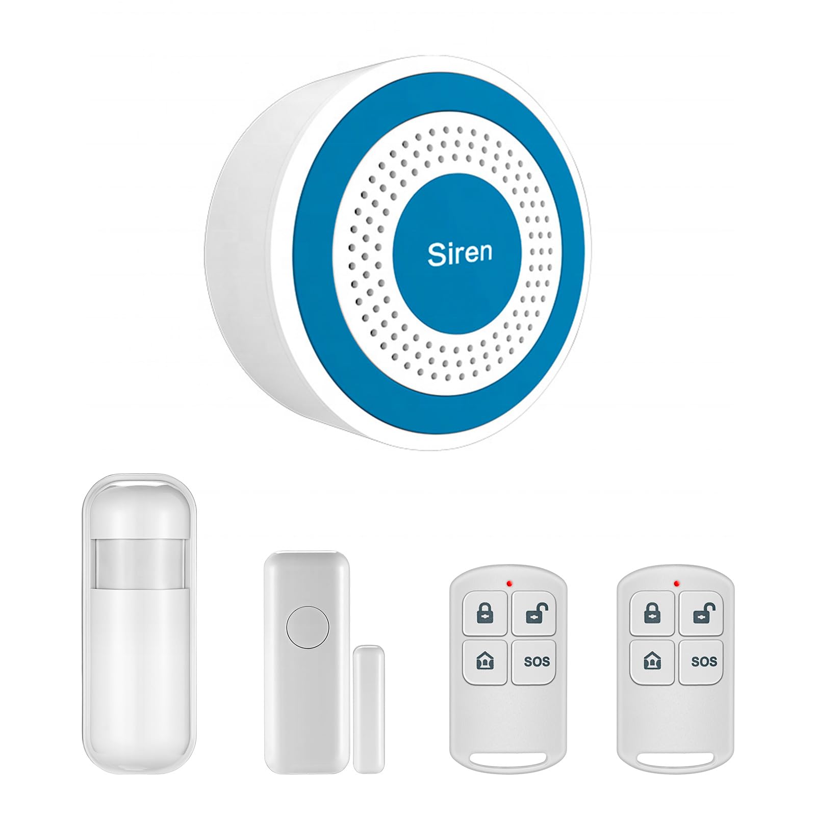 Image depicting an elderly person on the floor with a smartphone showing an SOS notification and a remote control with an SOS button highlighted.