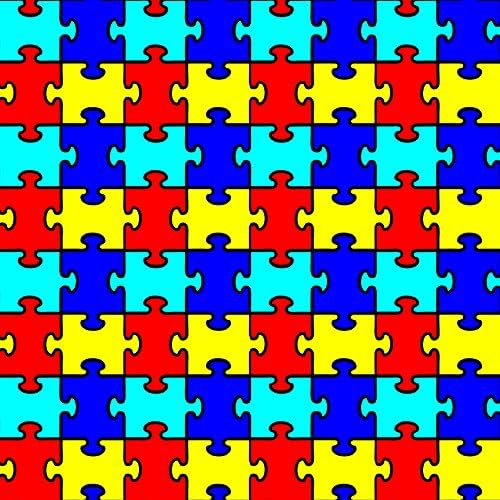 Autism Puzzle Piece Craft Cutter Vinyl Heat Transfer Vinyl HTV 12"x12" 4 Pieces