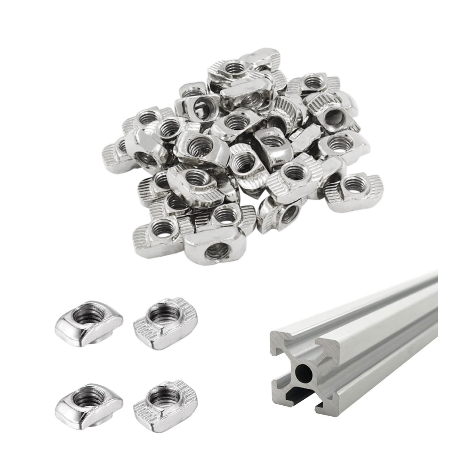 50 Pcs 20 Series T Sliding Nuts T Nuts Fastener M5 T-Slot Nut Sliding Aluminum Profile Accessories 2020 for Standard M5 T Slot Aluminum Extrusion Profile