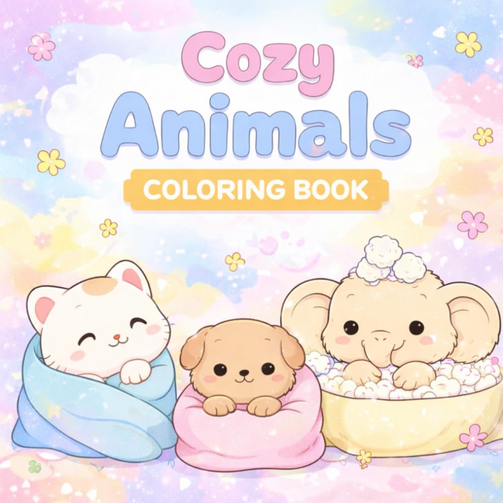 Cozy Animals Coloring Book: A Cute and Relaxing Coloring Book for Kids