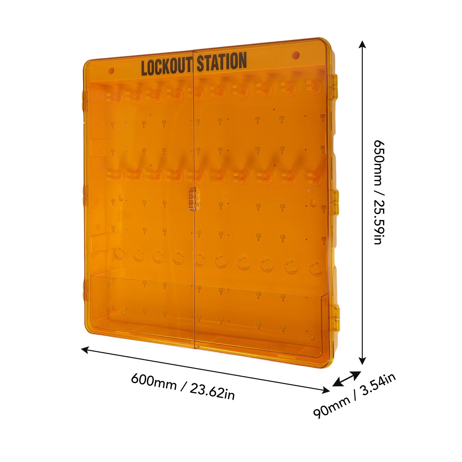 Lockout Tagout Station, PC Transparent Dust Proof Cover Multifunctional Wall Mount Lock Out Tag Out Station with 20 Hanging Slots for Electricity Industrial, Lockout Safety