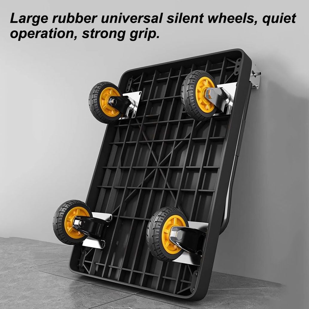 Carretillas de Plataforma de Servicio Pesado con Jaula, Carretilla Manual Plegable Multiusos, Carretilla de Plataforma de Servicio Pesado para tareas domésticas, oficinas y garajes.(Small)