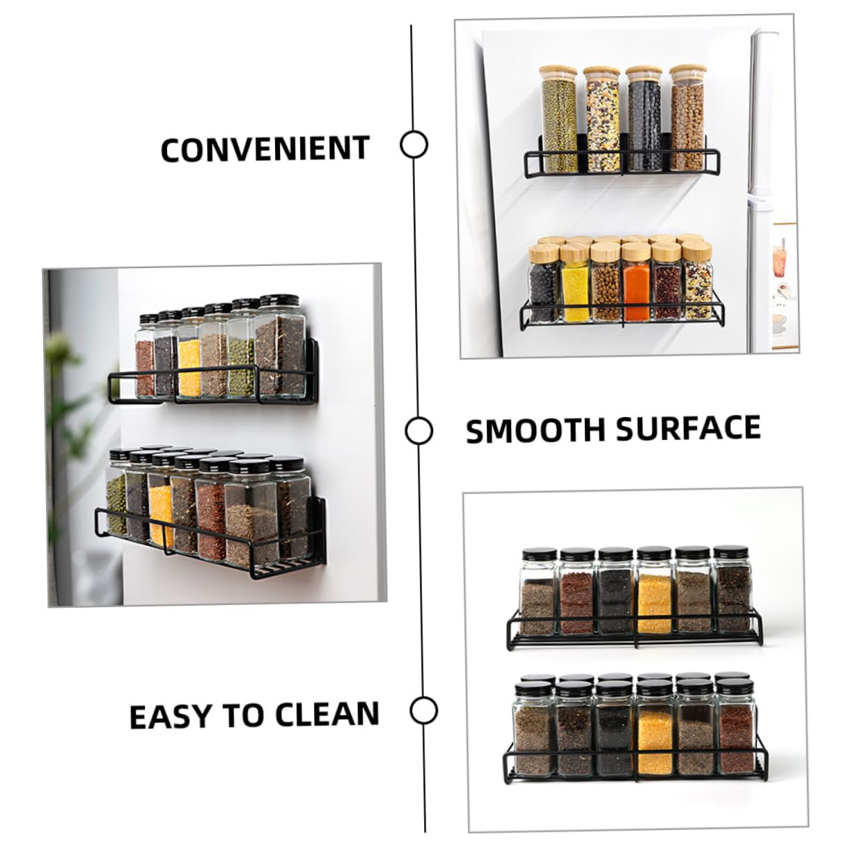 Cabilock 2pcs Magnetische Gewürz Rack Kühlschrank Magnetische Gewürz Racks Organizer für Küche Kühlschrank