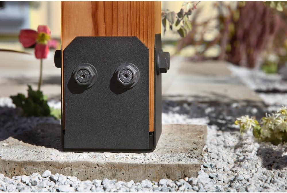 Simpson Strong-Tie APVB66DSP Outdoor Accents Avant Collection ZMAX, Black Post Base Side Plate for 6X (Qty-2)