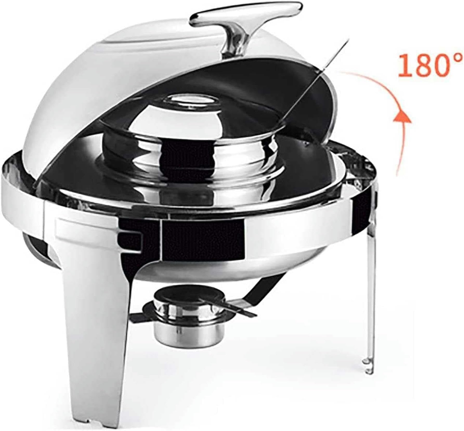Scaldavivande in acciaio inox, set scaldavivande per buffet, con supporti per carburante, padella per cibo e vaschetta dell'acqua, per matrimoni, feste, banchetti, eventi di catering, naturale, 48,2 x