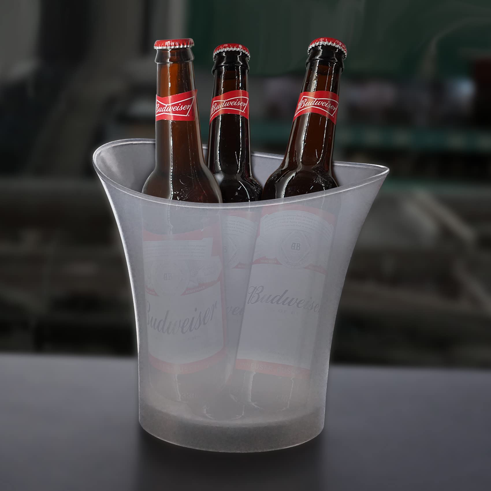 SMETA LED Eiskübel,Sektkühler LED 5 Stücke,5L LED Eiseimer, Zum Kühlen von Champagner, Wein, Getränke, Bier, für Party, Haus, Bar Club Thema, etc - Bedürfnisse 2 AA-Batterien(enthält Keine Batterien)