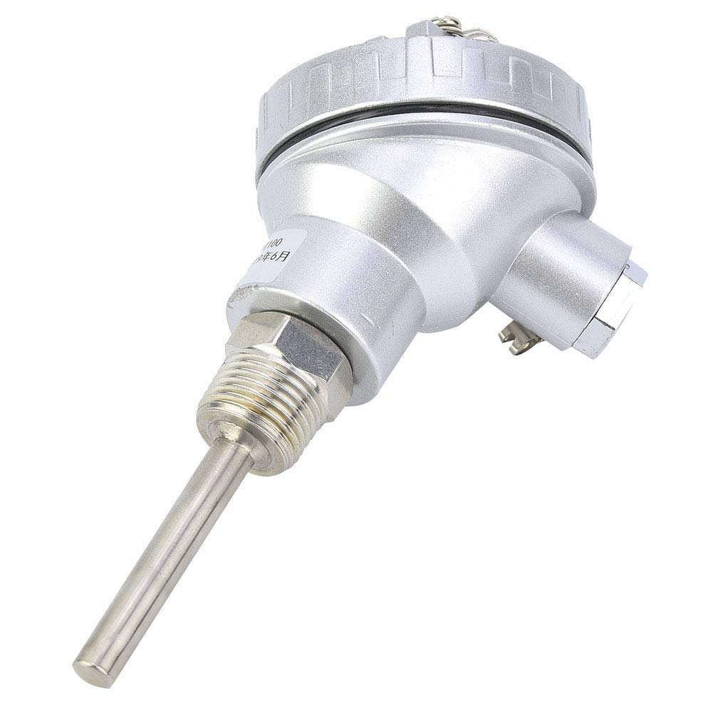 PRAV® Temperature Sensor, 201 Stainless Steel Thread Thermocouple Terminal Head for Temperature Controllers for Industry(Protection Tube 50mm)