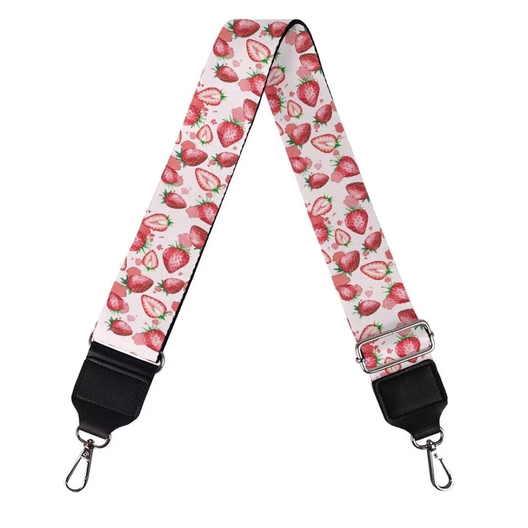 Coldinair Strawberry Purse Strap Wide Shoulder Strap Guitar Strap for Purse Replacement and Adjustable Crossbody Bag Straps Handbag Crossbody Bags Shoulder Bags