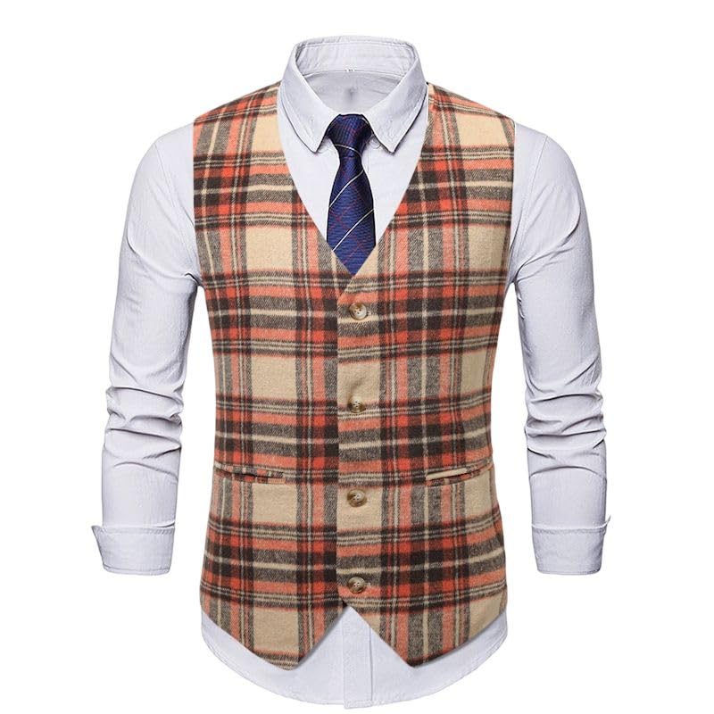 Chaleco de tweed a cuadros para hombre que estiliza la figura y soluciona el look casual 2