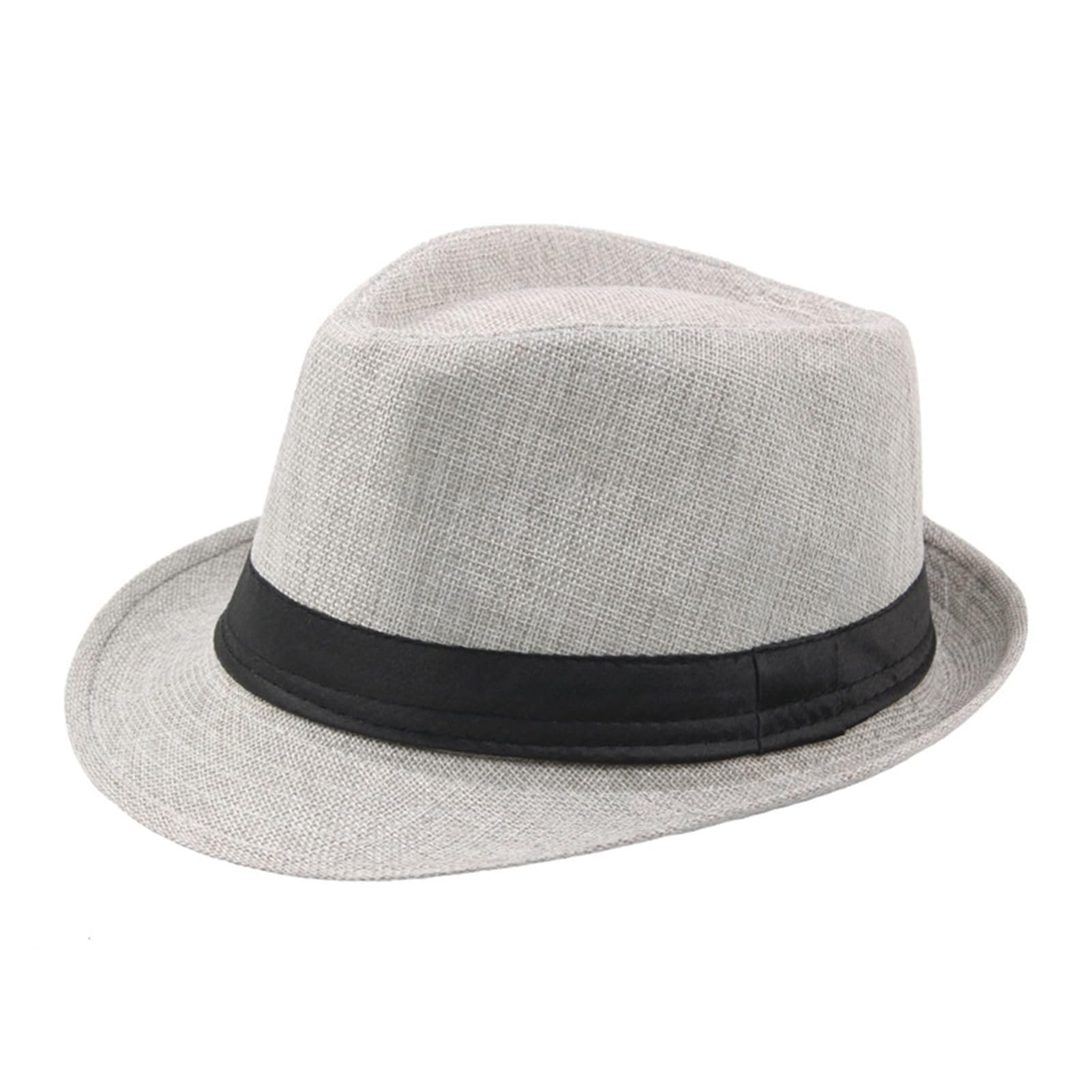 matumou Fedora Hat Wide Brim Color Panama Boater Summer Beach Sunhat for Vacation Male