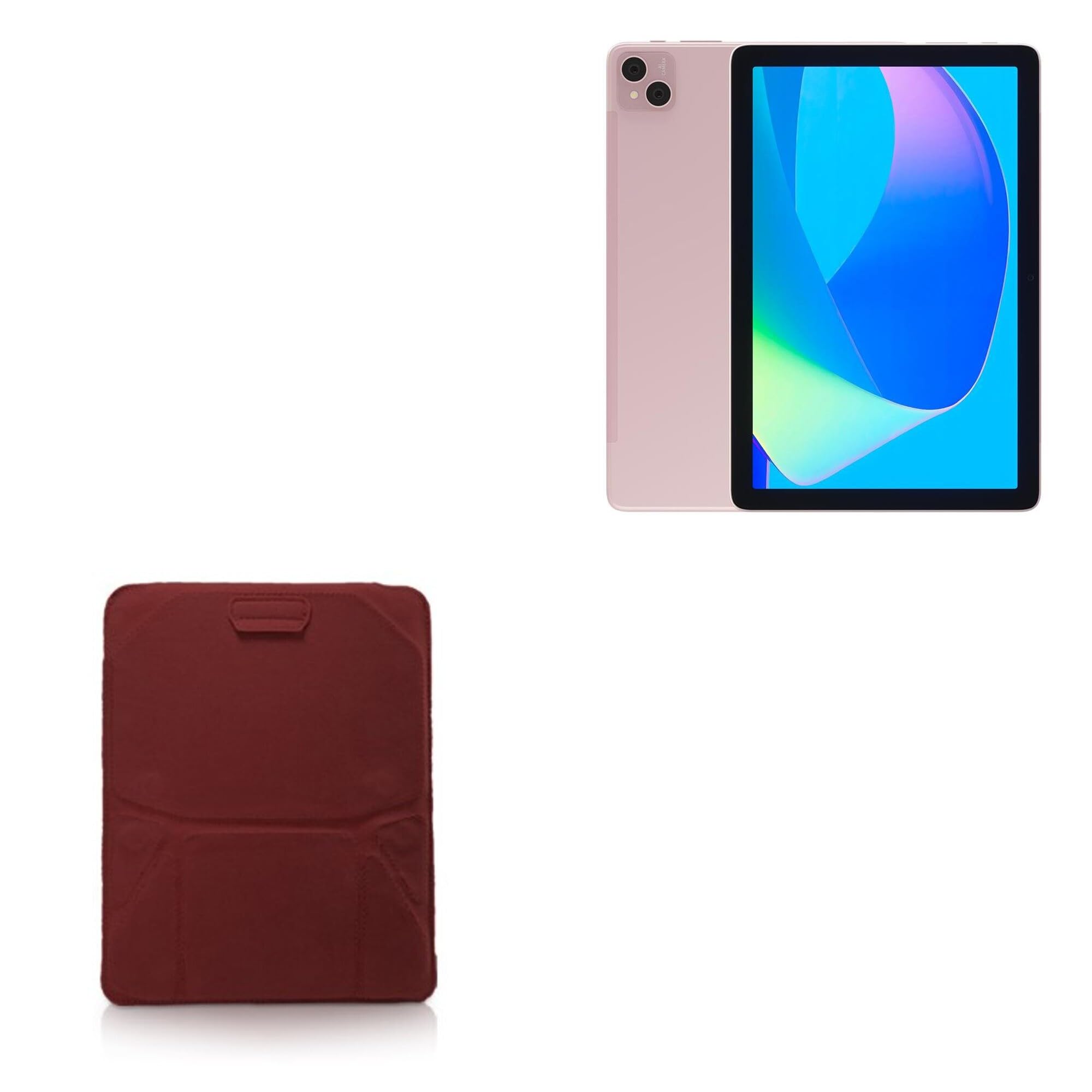 BoxWave Case Compatible with Doogee T10Pro - Velvet Pouch Stand, Velour Slip Sleeve Built-in Foldable Kickstand - Burgundy