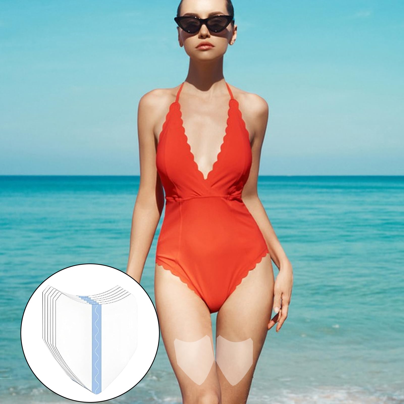 Antichafing para los muslos del centro, 5pcs del muslo del muslo, prevención de muslos, prevención del muslo, almohadillas transparentes anti-chafés, suministros de salud y hogar