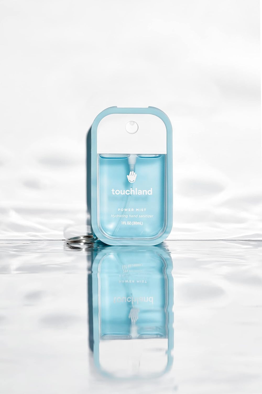 Touchland Mist Case for Power Mist and Glow Mist (1FL OZ) | Protective and Stylish Sanitizer Accessory | Silicone Case with Keyring | Blue