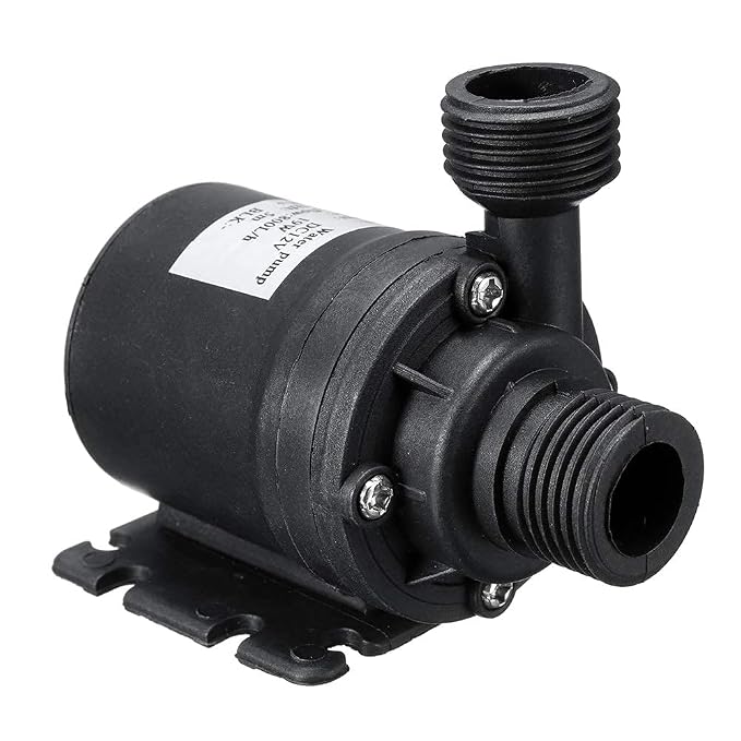 Asian Pumps & Machineries DC 12V Brushless Water Pump 1/2'' Male Thread Centrifugal Submersible & Non Submersible Chiller Pump 800L/H 210GPH 5M/13ft 19W for Fountain Solar Panel Pond Aquarium Water