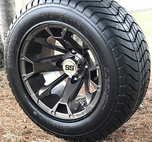 12" Blackjack Metallic Bronze Golf Cart Wheels and 215/50-12" DOT ComfortRide Golf Cart Tires - Set of 4