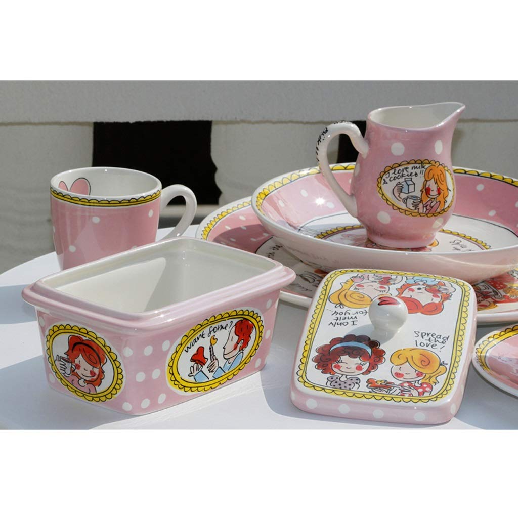 Beurrier en porcelaine, Beurrier Home and Gifts Beurrier avec couvercle, joli récipient en céramique, beurrier en céramique