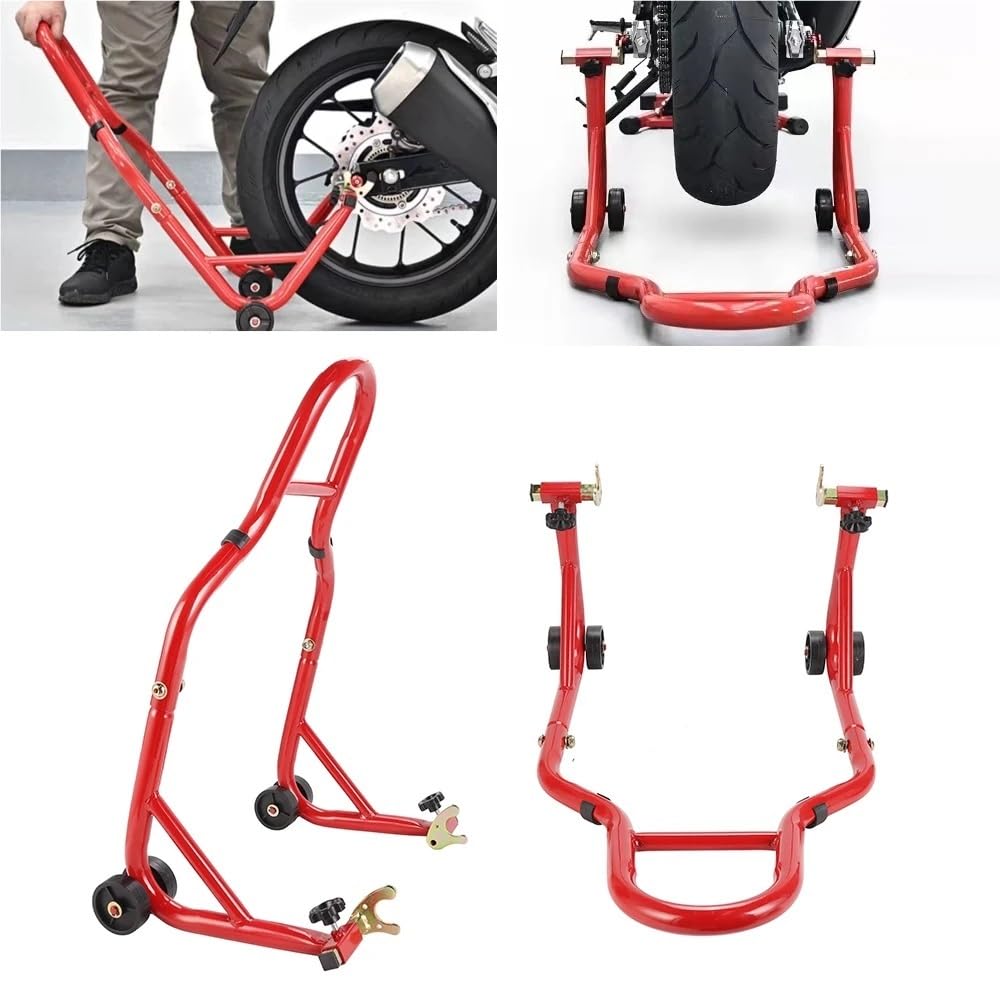 Soporte estacionamiento Moto​ Elevador De Caballete para Motocicleta 850 Libras, Delantero Y Trasero, Soporte para Ruedas Delanteras Traseras
