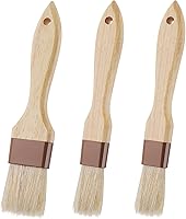 yeestone 3 Pack Natural Bristle Pastry Brushes - Basting BBQ Butter Brushes for Grilling Baking Sauce Oil, 1" & 1.5" Sizes