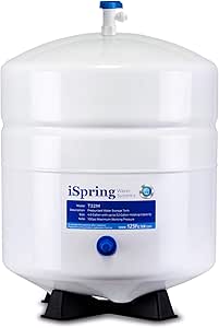 iSpring T32M Pressurized Water Storage Tank with Ball Valve for Reverse Osmosis RO Systems, 4 Gallon, 1/4" Tank Valve Included