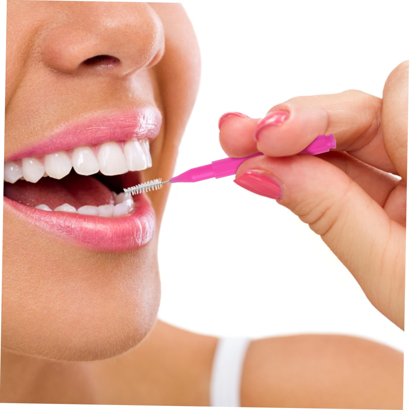SHERCHPRY 5 Series Cepillo Interdental Para Limpieza De Aparatos Redondo Firme Reutilizable Portátil Pequeño Azul Alcance Oral 100 piezas*5