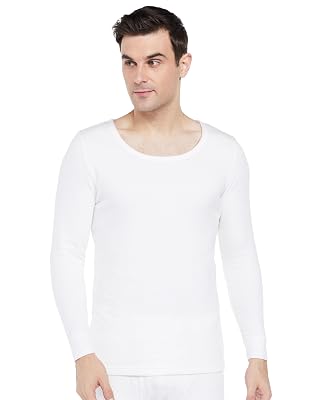Amazon Brand - Symbol Men's Full Sleeve Thermal Top | Winter Wear | Body Warmer Vest (SYM-M-A24-THV-2000_White_XL)