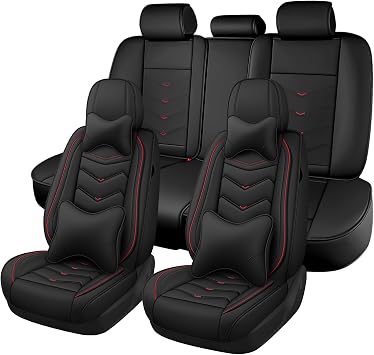 Car Seat Cover for KIA Soul EV 2015-2019, Seat Covers Full Set,Non-Slip Waterproof seat Cover,Wear-Resistant Nappa Leather car seat Covers. Luxury 5 Seats/Black