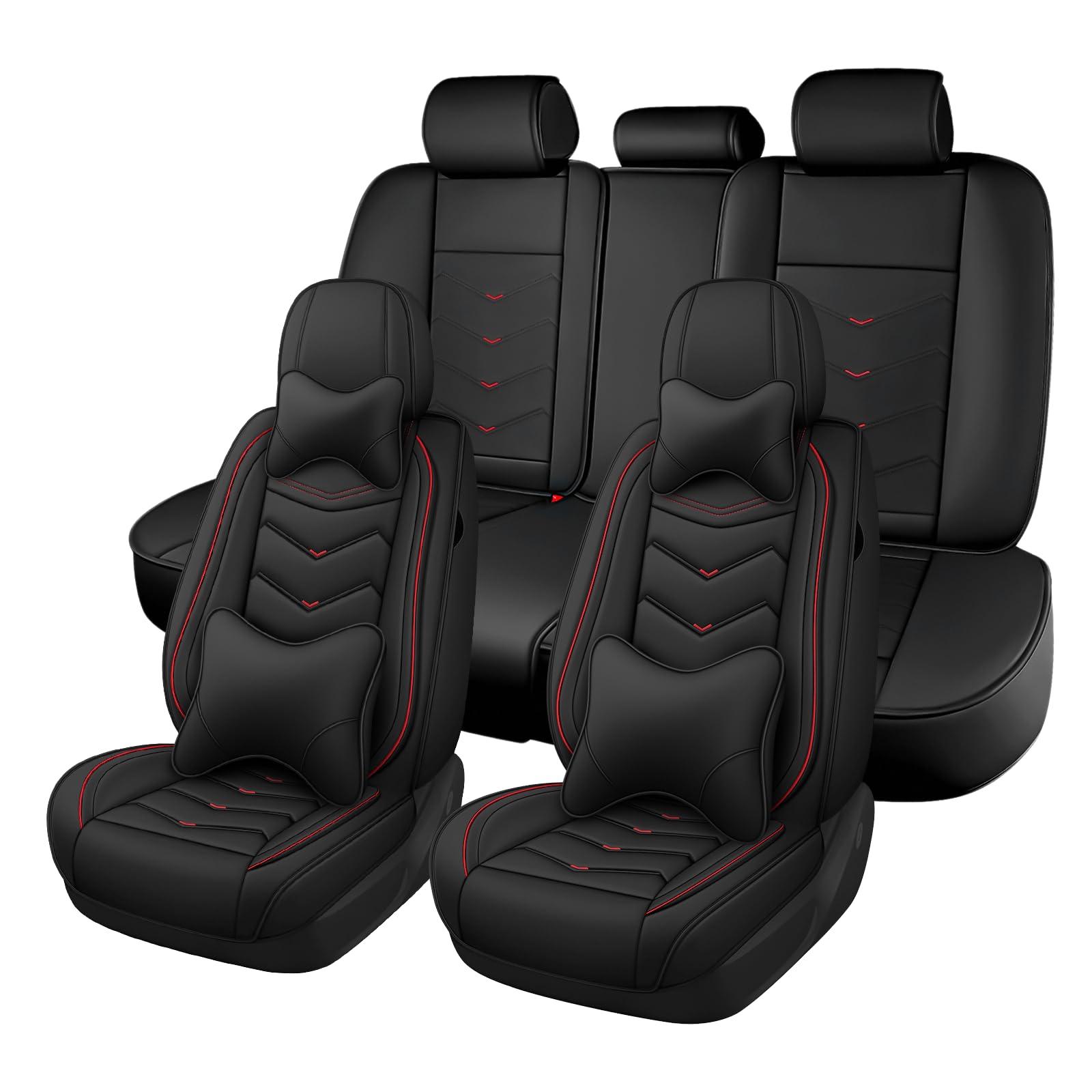 Car Seat Cover for MINI Cooper S Clubman 2008-2012, Seat Covers Full Set,Non-Slip Waterproof seat Cover,Wear-Resistant Nappa Leather car seat Covers. (Luxury 5 Seats/Black)