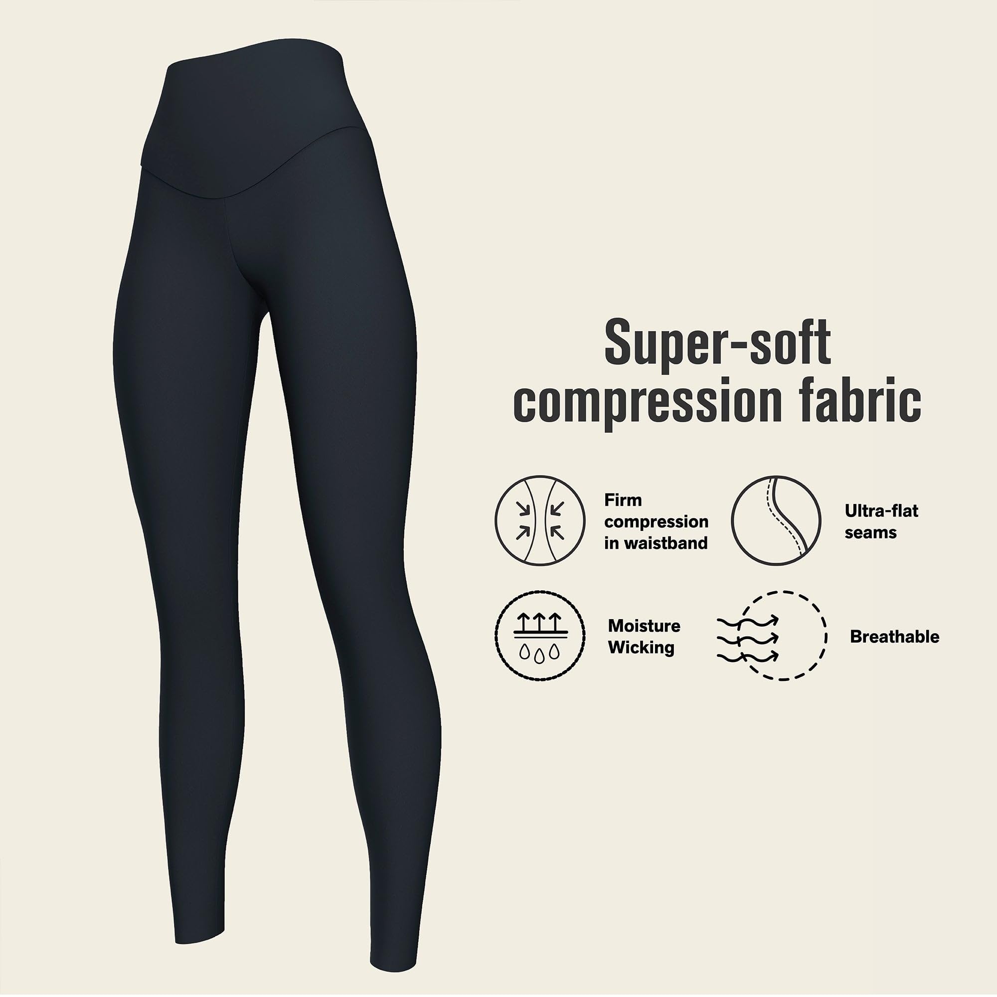 Leonisa Leggings contenitivi a Vita Alta, ad Asciugatura Rapida