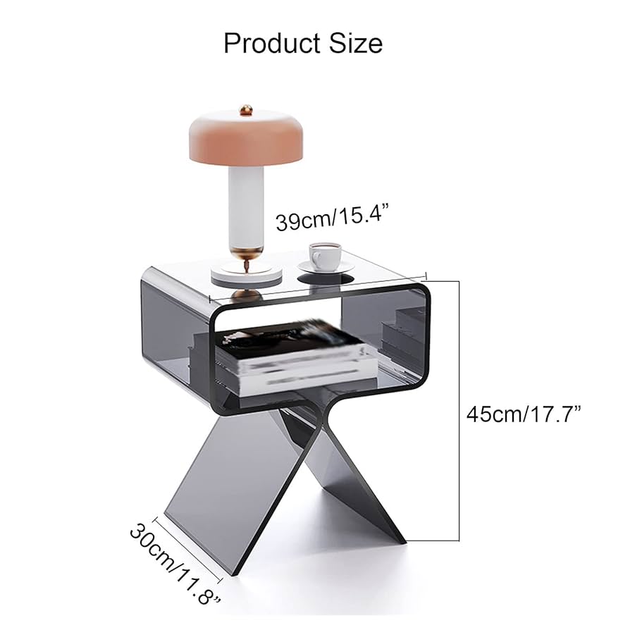 Amazon.co.jp: アクリルサイドテーブル、透明エンドテーブル
