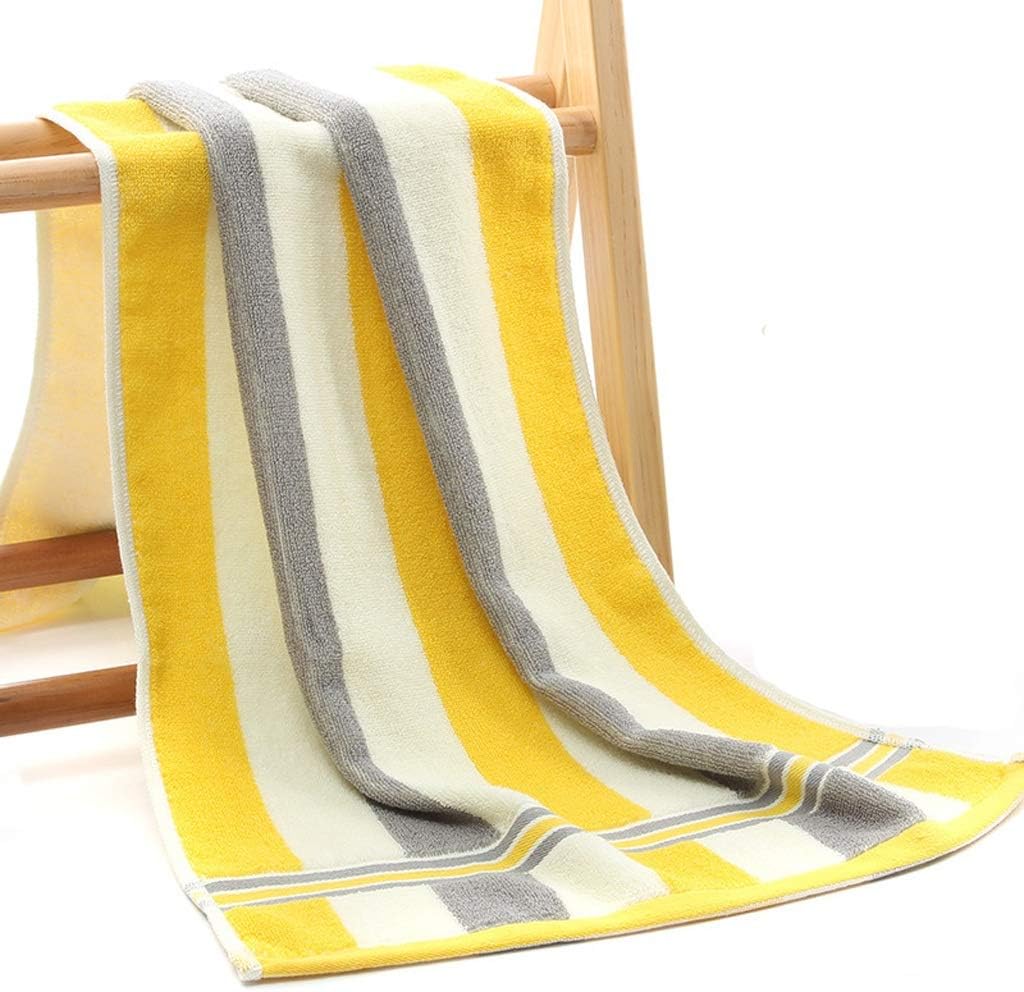 2 Pieces Cotton Color Stripe Long Travel Hotel Hostel Portable Washcloth Gym Yoga Running Large Towel Beach Sun Bath Towels Lovers Gift(Blue)