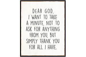 Dear God Quotes Wall Décor: Spiritual Décor for the Art of Gratitude