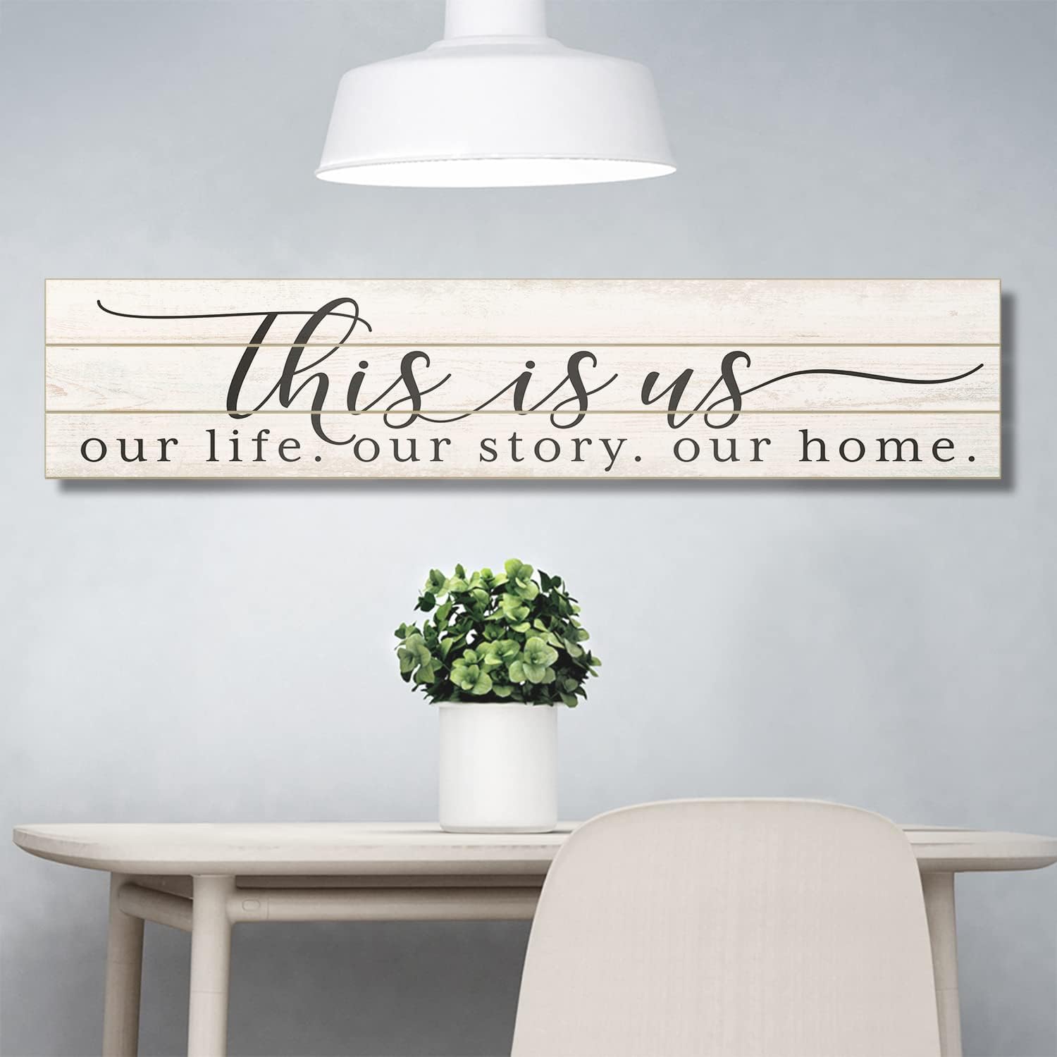 This Is Us Our Life Our Story Our Home Porch or Entryway Sign 36" by 7.5" Made in the USA of Pallet Wood Stylish & Welcoming