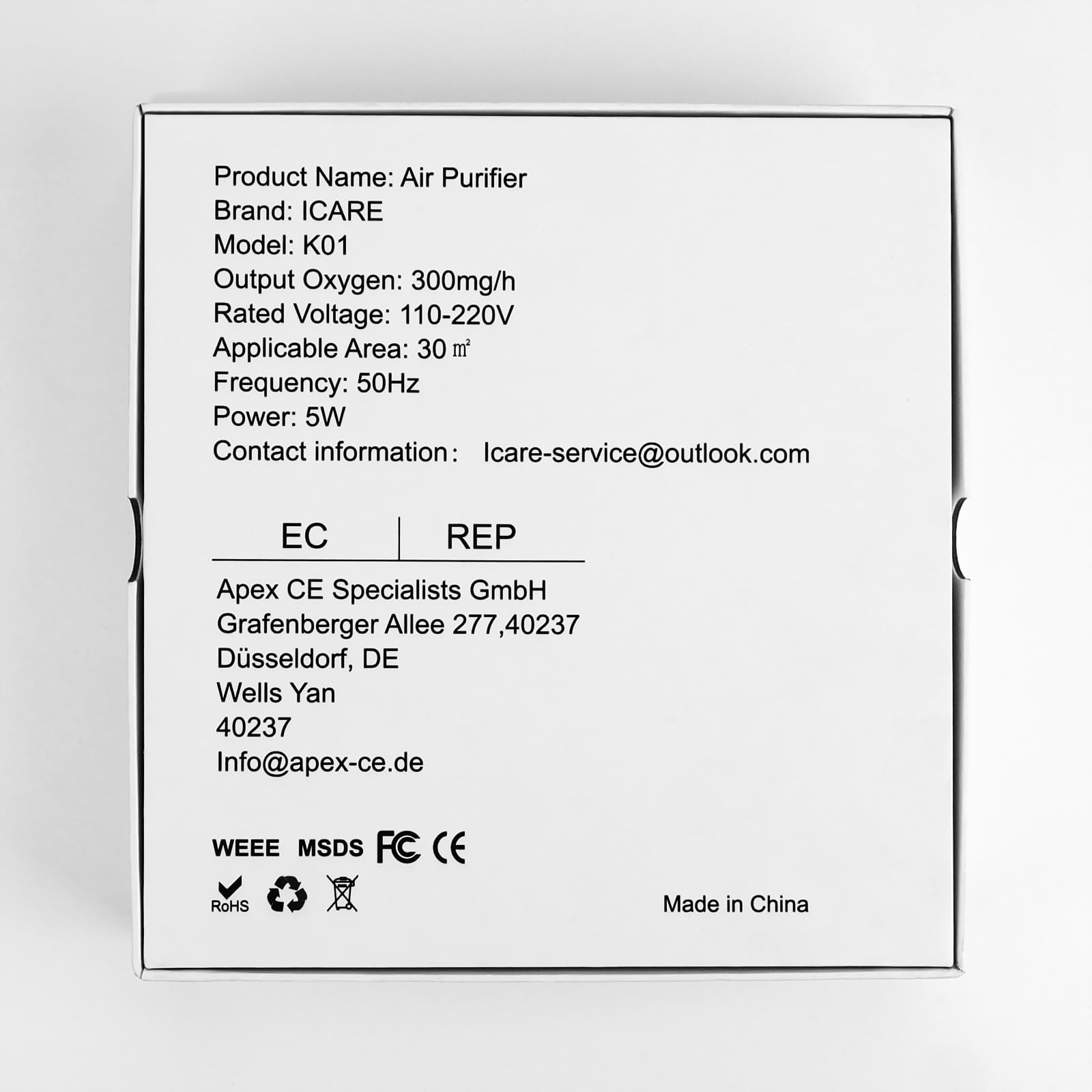 Generator ozonu, oczyszczacz powietrza do sypialni domowej, generator jonów ujemnych 300 mg/h, maszyna do usuwania zapachów do domu, zwierząt domowych, przenośny generator ozonu odpowiedni do toalet