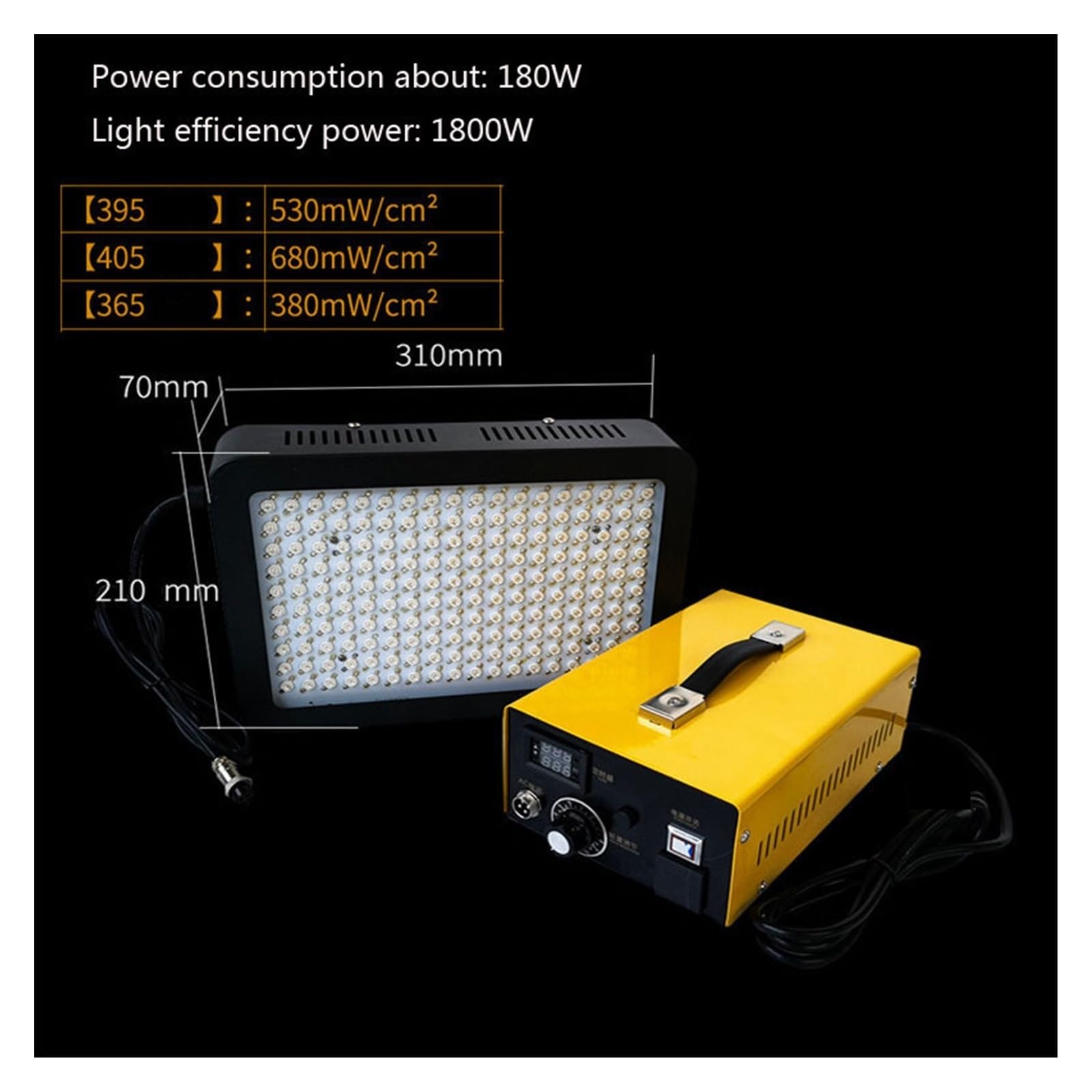 Lampe à polymériser la résine UV 1800W réglage de l'énergie lampe de polymérisation UV ultraviolette encre de colle sans ombre impression 3D 365nm 395nm 405nm lampe de polymérisation en résine Imprima