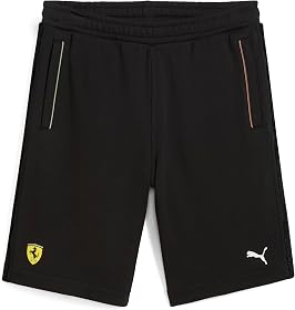 PUMA Men's Scuderia Ferrari Race Fleece Shorts, Puma Black SS25, XL