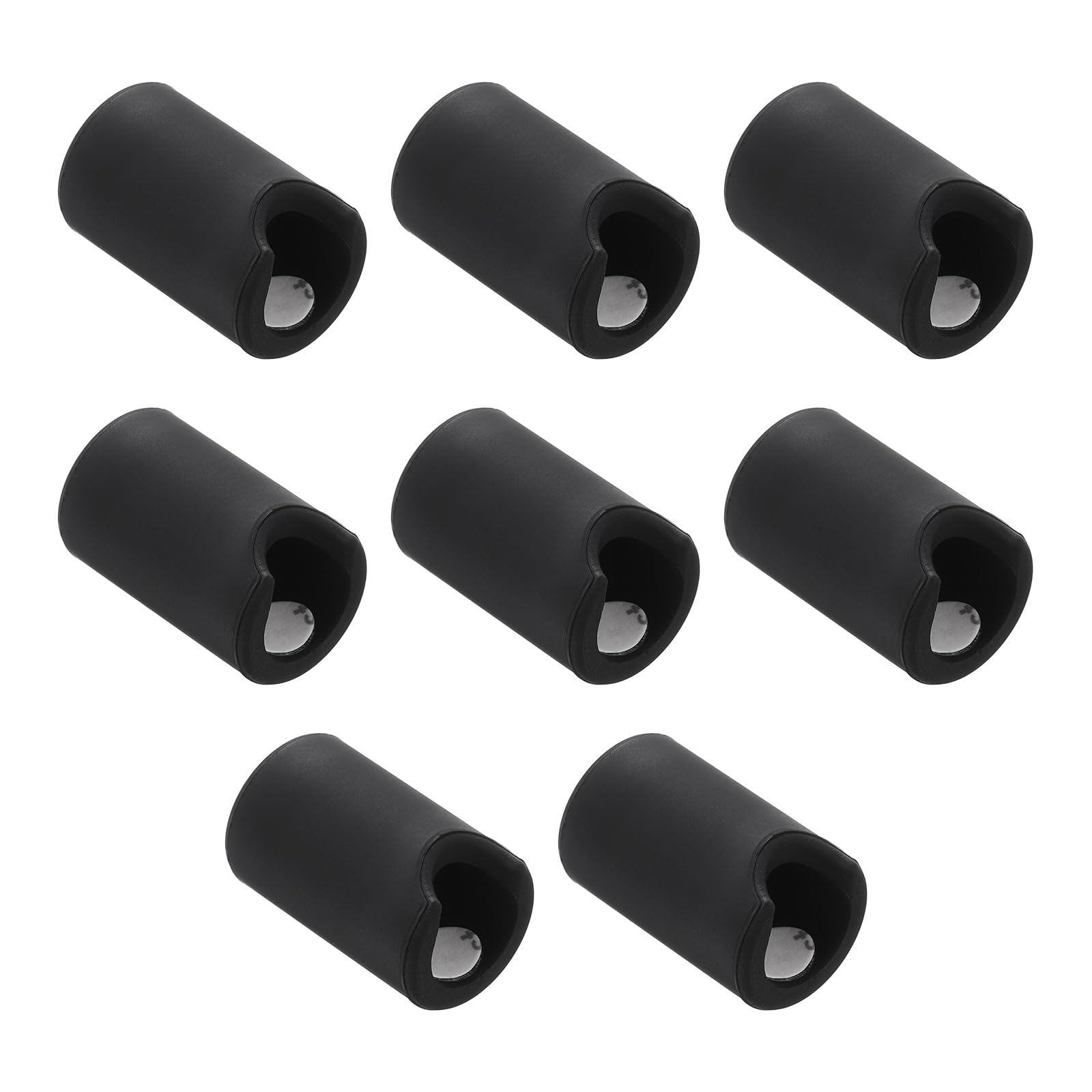 sourcing map 8 Pcs Round Silicone Cabinet Handle Corner Guards, Door Handle Safety Soft Edge Protector, Anti Collision Corner Drawer Bumpers for Table, Wardrobe, Furniture Handles, Black