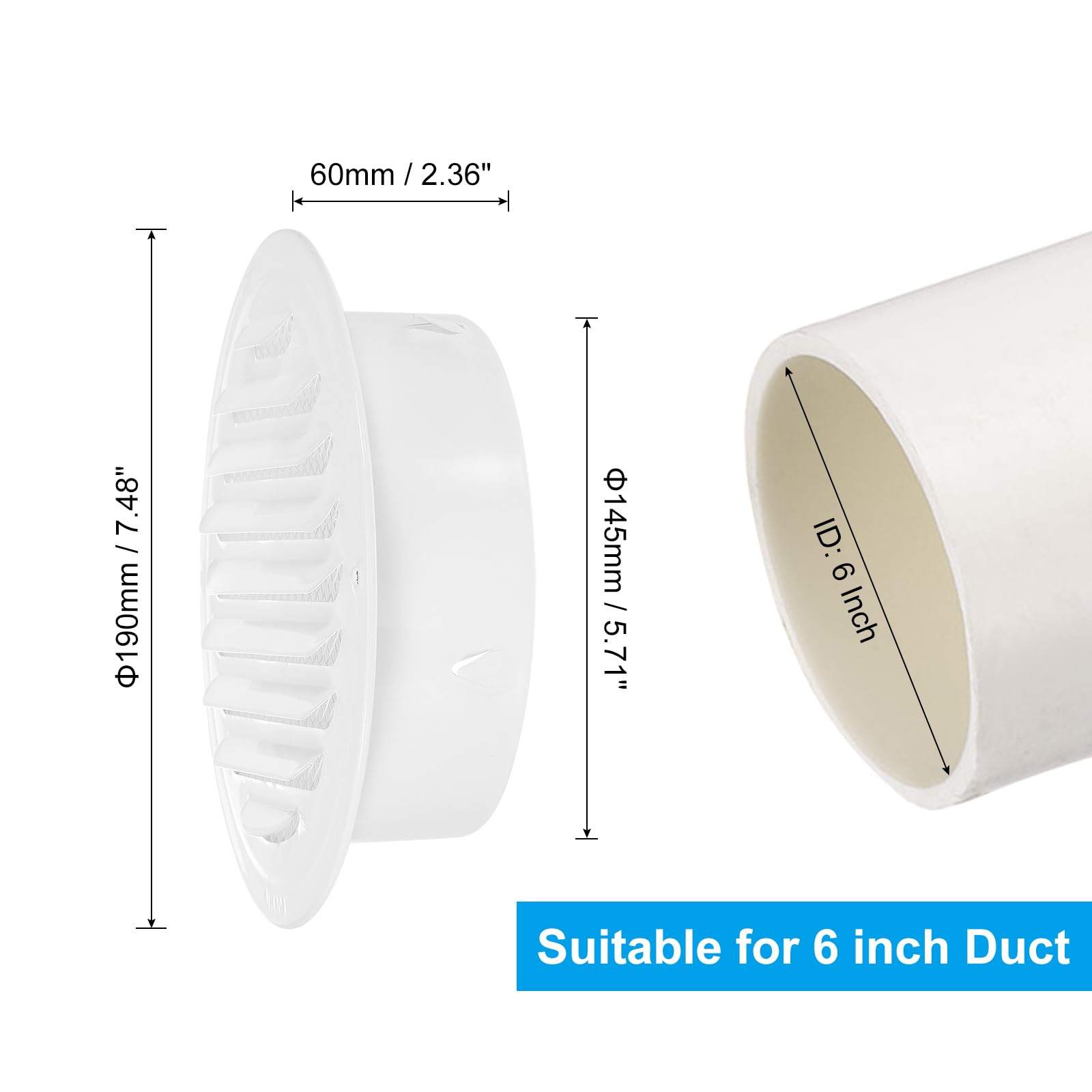 PATIKIL 6" Round Air Vent Cover - Image 2