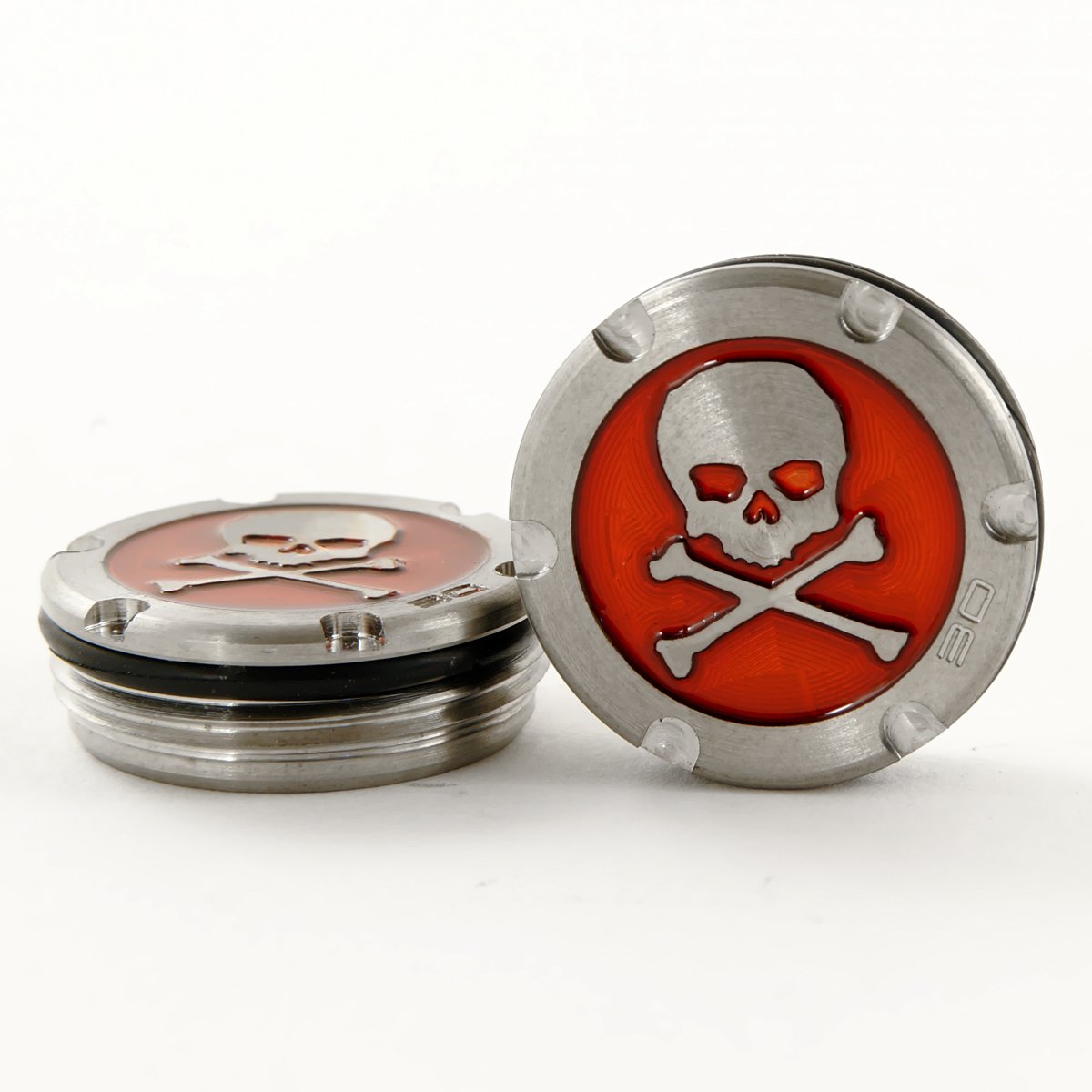 19th Hole Custom Shop Deluxe Tour Style Weights for Scotty Cameron Putters, Skull, Red (30 GR)
